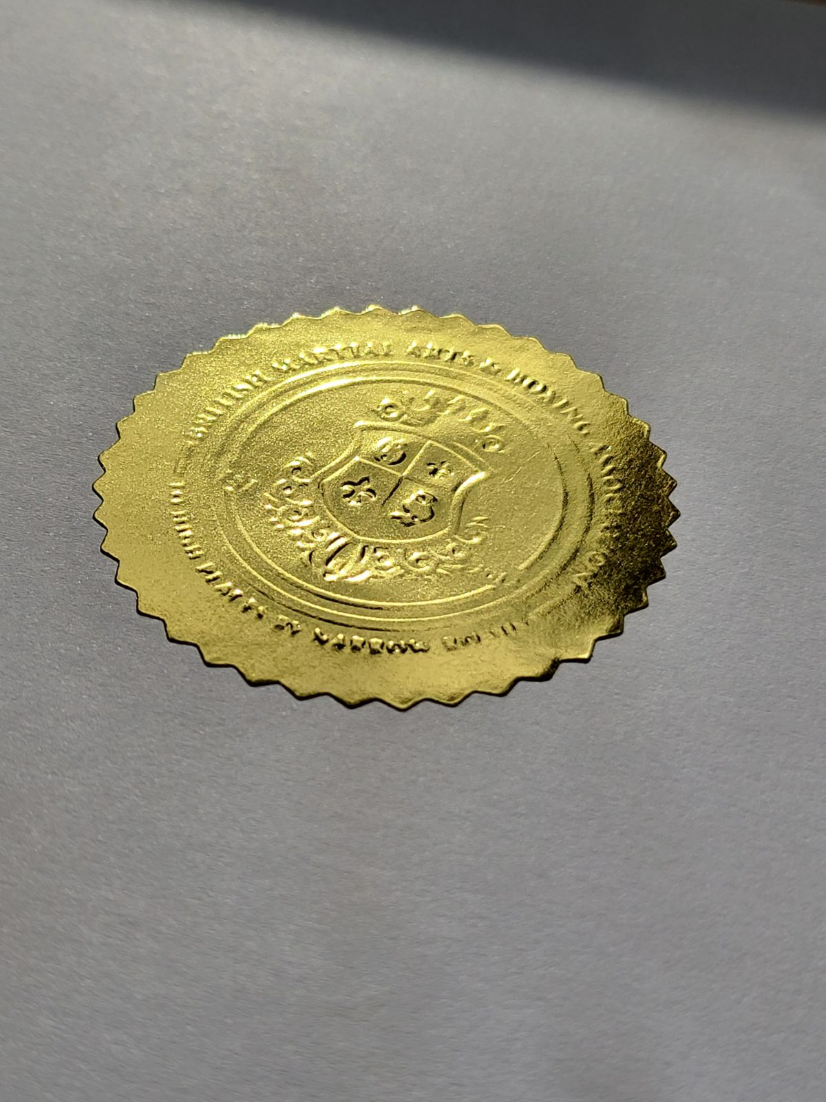 Gold Embossed Certificate Seals