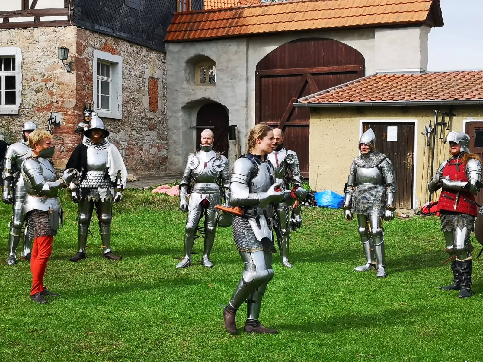a woman in armor